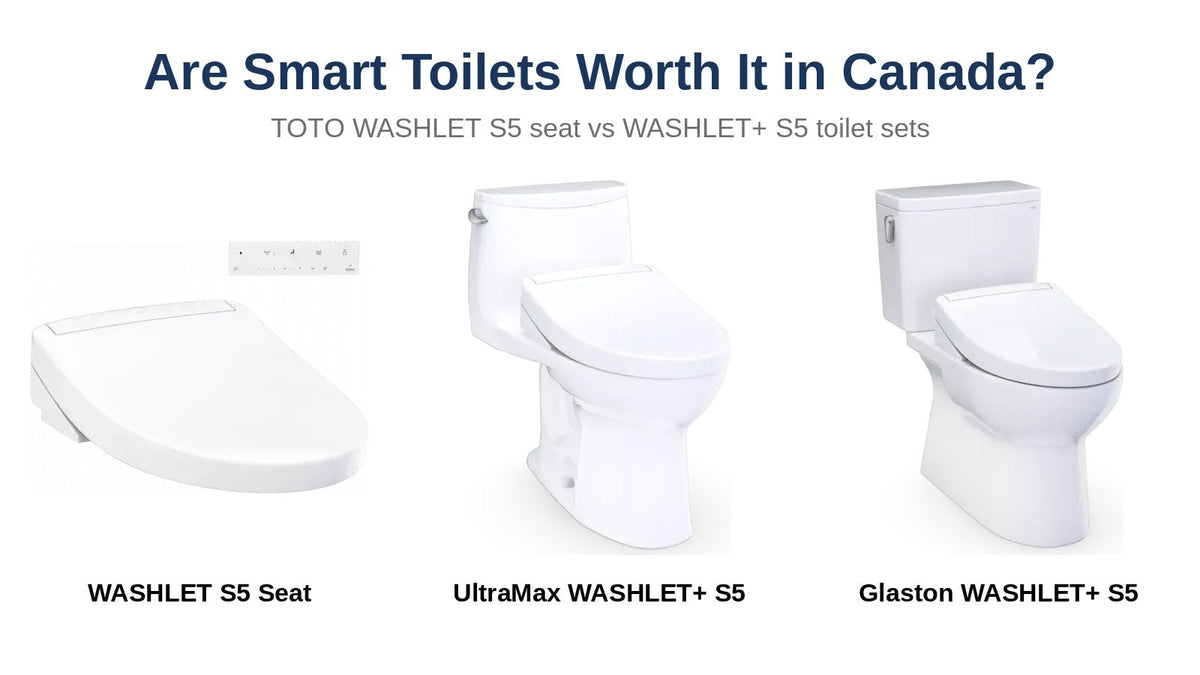 TOTO WASHLET S5 bidet seat, UltraMax WASHLET+ S5 and Glaston WASHLET+ S5 toilets