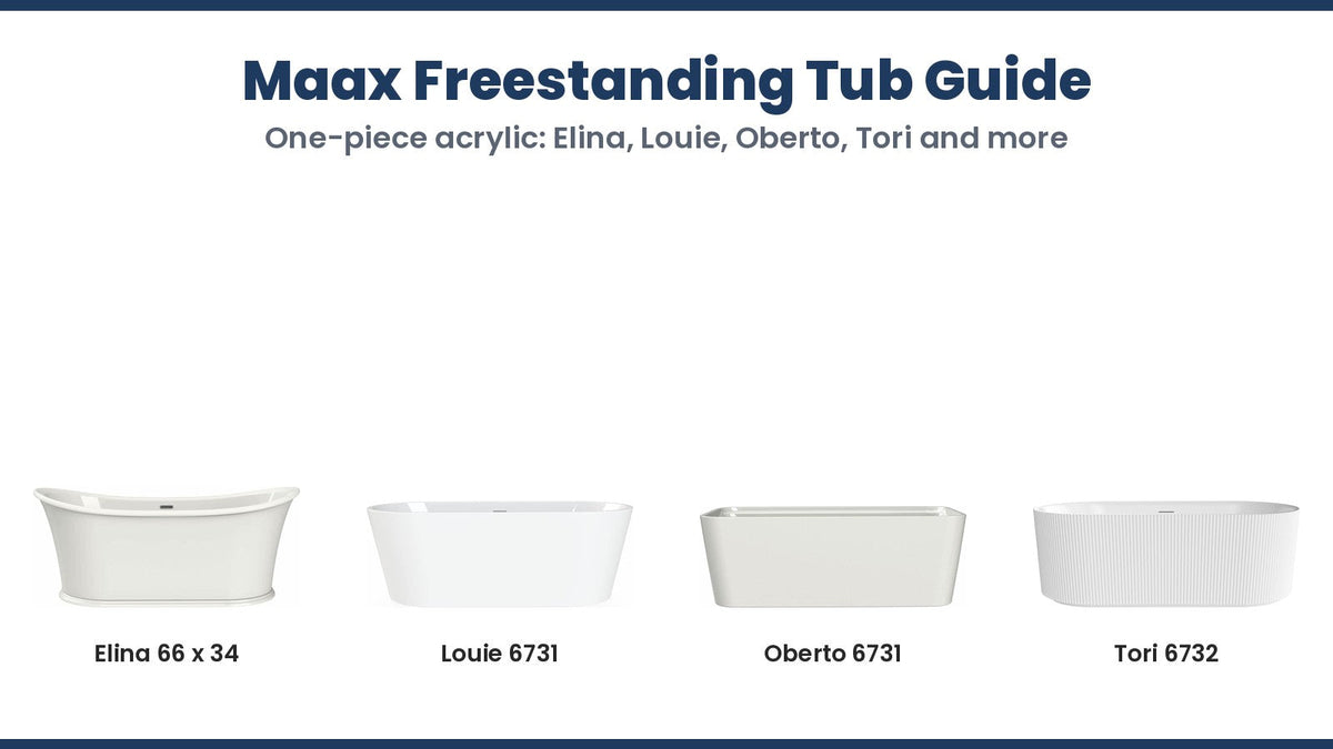 Maax Elina, Louie, Oberto and Tori one-piece acrylic freestanding bathtubs
