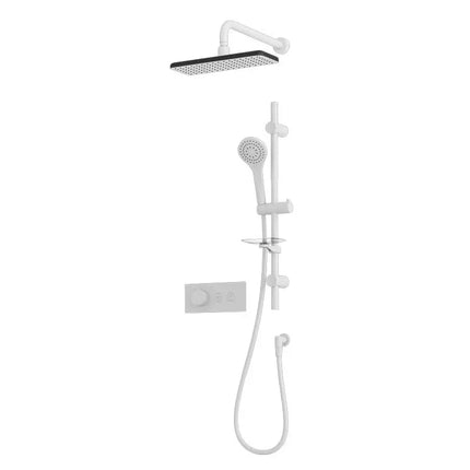 Rubi On 1/2’’ Therm. Set Xon69 Rect. Shower Head Matte White RON854WH - Plumbing Market