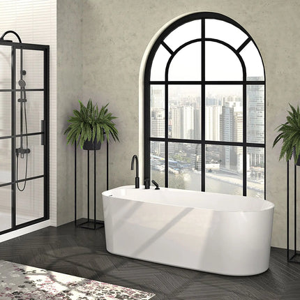 Zitta Bathtub Tierso freestanding white 66 15/16" x 31 3/4" x 23 5/8", acrylic, Zitta collection TTE6732FA001 - Plumbing Market