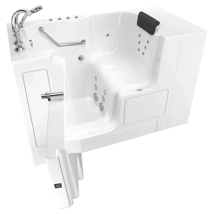 American Standard Gelcoat Premium Series 32 x 52-Inch Walk-in Tub With Combination Air Spa and Whirlpool Systems - Left-Hand Drain With Faucet C3252OD.109.CLW-PC - Plumbing Market