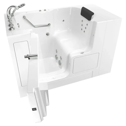 American Standard Gelcoat Premium Series 32 x 52-Inch Walk-in Tub With Whirlpool System - Left-Hand Drain With Faucet C3252OD.109.WLW-PC - Plumbing Market