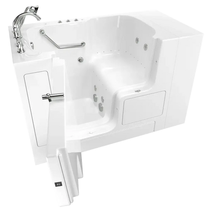 American Standard Gelcoat Value Series 32 x 52-Inch Walk-in Tub With Combination Air Spa and Whirlpool Systems - Left-Hand Drain With Faucet C3252OD.709.CLW-PC - Plumbing Market