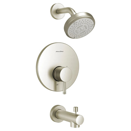 American Standard Serin 1.75 gpm/6.6 L/min Tub and Shower Trim Kit With Water-Saving 3-Function Shower Head, Double Ceramic Pressure Balance Cartridge With Lever Handle TU064508.295 - Plumbing Market