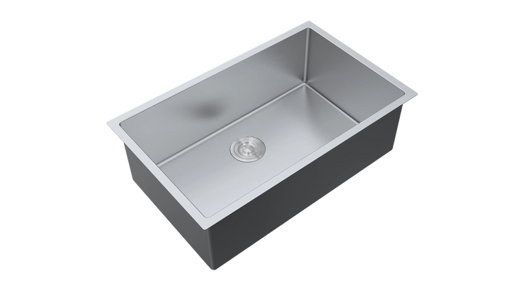 Aquaflo Essence 33" Handcrafted Single Bowl Kitchen Sink with Basket Strainer - Plumbing Market