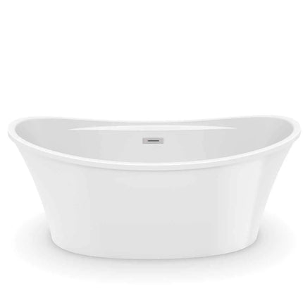 Ariosa 6636 Acrylic Freestanding Center Drain Bathtub in White with White Skirt - Plumbing Market