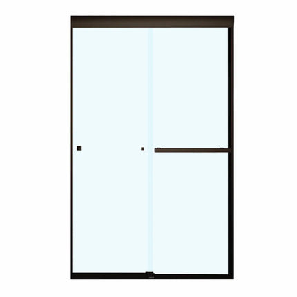 Aura SC 43-47 in. x 71 in. 8 mm Bypass Shower Door for Alcove Installation with Clear glass in Dark Bronze - Plumbing Market