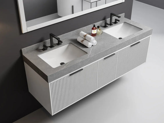 Bagno Italia Versace Wall Mount Bathroom Vanity With Grey Porcelain Top - Plumbing Market
