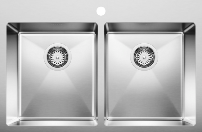 Blanco QUATRUS R15 Drop-in Equal Double Stainless Steel Kitchen Sinks - Plumbing Market