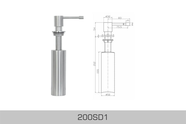 Bosco Accessories - Soap Dispenser 200SD1 - Plumbing Market