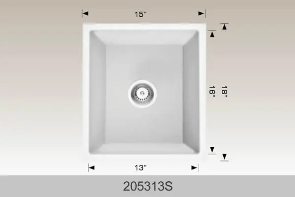 Bosco Granite Series 15" x 18" Drop-in or Undermount 205313S - Plumbing Market