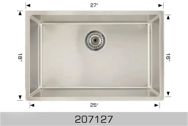 Bosco Standard Series 27 Inch Radius Corner Single Bowl Kitchen Sink - Plumbing Market