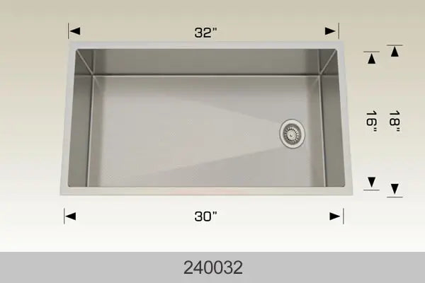 Bosco Textured Titanium Series 32″ x 18″ Kitchen Sink Undermount - Plumbing Market