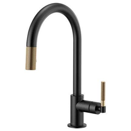 Brizo Litze Pull-Down Faucet with Arc Spout and Knurled Handle - Plumbing Market
