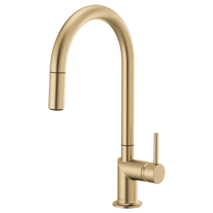 Brizo Odin Pull-Down Faucet with Arc Spout - Less Handle Luxe Gold - Plumbing Market