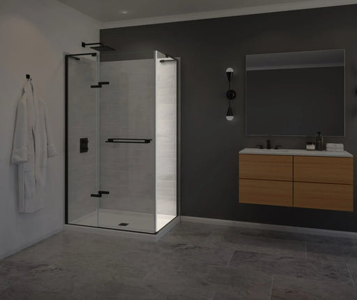 Capella 78 Screen and Return Panel for 36 in. Base with GlassShield® glass in Matte Black - Plumbing Market