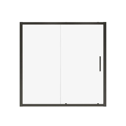 Connect 57-58 ½ x 57 in. 6mm Sliding Tub Door for Alcove Installation with Clear glass in Matte Black - Plumbing Market