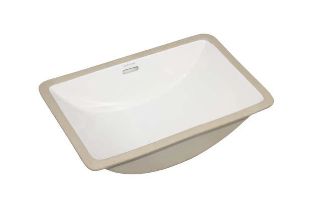 Contrac Emery 21-1/2" x 14" Undermount Rectangular Sink Front Overflow in White - Plumbing Market