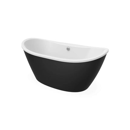 Delsia 6032 AcrylX Freestanding Center Drain Bathtub in White with Black Skirt - Plumbing Market