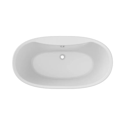 Delsia 6032 AcrylX Freestanding Center Drain Bathtub in White with White Skirt - Plumbing Market