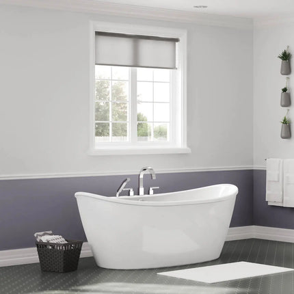 Delsia 6636 AcrylX Freestanding Center Drain Bathtub in White with White Skirt - Plumbing Market