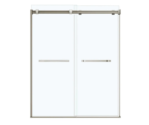 Duel 56-58 ½ x 70 ½-74 in. 8mm Bypass Shower Door for Alcove Installation with Clear glass in Brushed Nickel - Plumbing Market