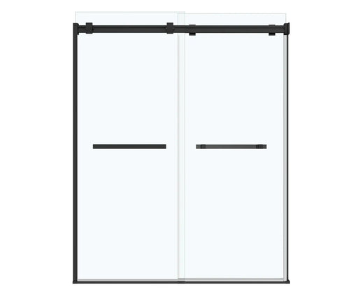 Duel 56-58 ½ x 70 ½-74 in. 8mm Bypass Shower Door for Alcove Installation with Clear glass in Matte Black - Plumbing Market