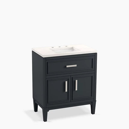 Kohler Southerk 30" bathroom vanity cabinet with sink and quartz top K-33544-ASB-1WX - Plumbing Market
