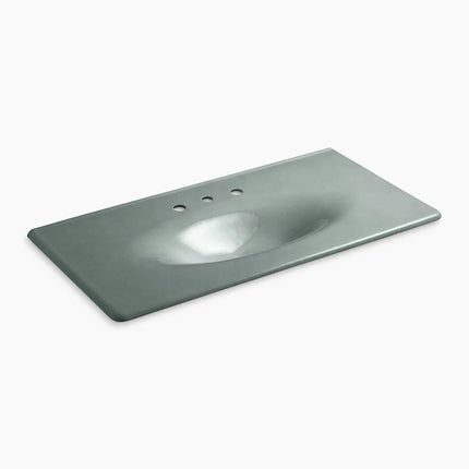 Kohler Iron/Impressions 43" Enameled cast iron vanity top with integrated oval sink K-3052-8-FT - Plumbing Market
