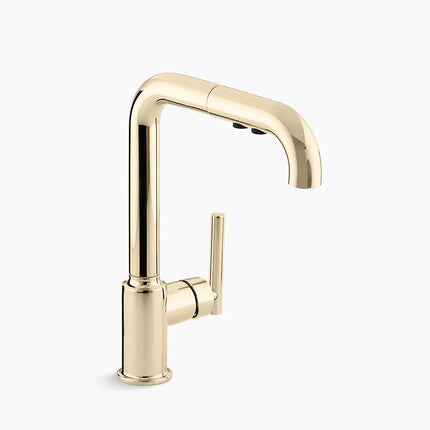 Kohler Purist Pull-out kitchen sink faucet with three-function sprayhead K-7505-AF - Plumbing Market