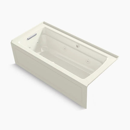 Kohler Archer 66" x 32" alcove Heated BubbleMassage air bath and whirlpool, left drain K-1949-XGHLA-96 - Plumbing Market