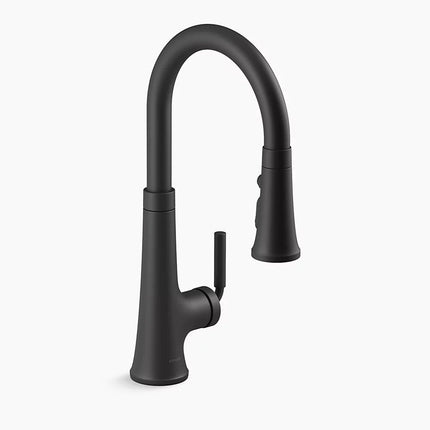 Kohler Tone Pull-down kitchen sink faucet with three-function sprayhead K-23764-BL - Plumbing Market