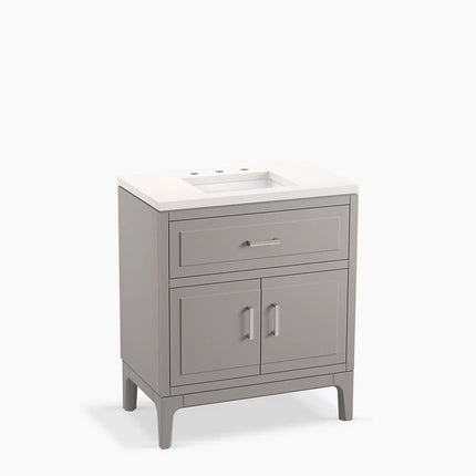 Kohler Seer 30" bathroom vanity cabinet with sink and quartz top K-33552-ASB-1WT - Plumbing Market