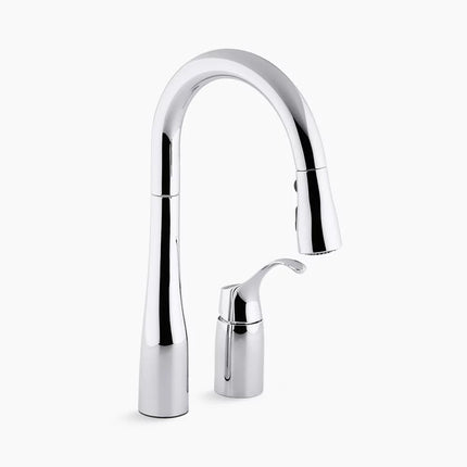 Kohler Simplice Pull-down bar sink faucet with three-function sprayhead K-649-CP - Plumbing Market