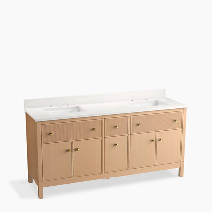 Kohler Malin by Studio McGee 72" bathroom vanity cabinet with sinks and quartz top K-35023-SWK - Plumbing Market