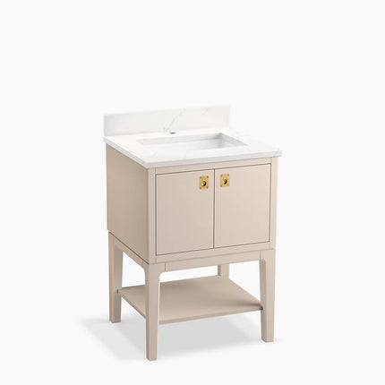 Kohler Seagrove by Studio McGee 24" bathroom vanity cabinet with sink and quartz top K-35024-LWG - Plumbing Market