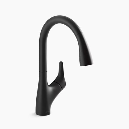 Kohler Rival Pull-down kitchen sink faucet with two-function sprayhead K-30469-BL - Plumbing Market