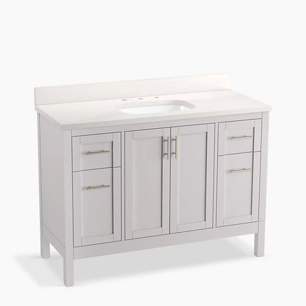 Kohler Hadron 48" bathroom vanity cabinet with sink and quartz top K-39606-ASB-AGA - Plumbing Market