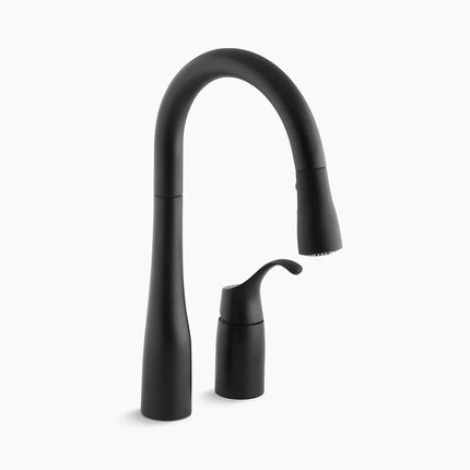 Kohler Simplice Pull-down bar sink faucet with three-function sprayhead K-649-BL - Plumbing Market