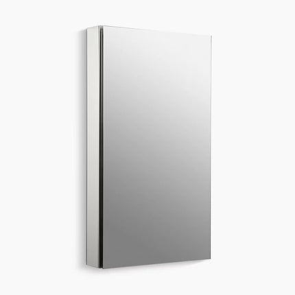Kohler Catalan 20-1/8" W x 36-1/8" H aluminum single-door medicine cabinet with 107 degree hinge K-2918-PG-SAA - Plumbing Market