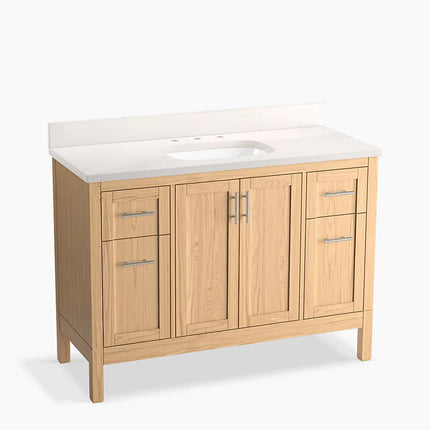Kohler Hadron 48" bathroom vanity cabinet with sink and quartz top K-39606-ASB-WEK - Plumbing Market