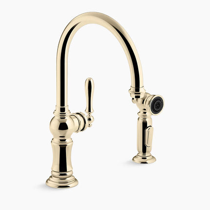 Kohler Artifacts Single-handle kitchen sink faucet with two-function sprayhead K-99262-AF - Plumbing Market