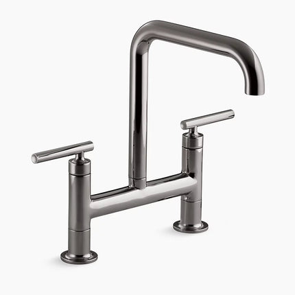 Kohler Purist Two-hole bridge kitchen sink faucet K-7547-4-TT - Plumbing Market