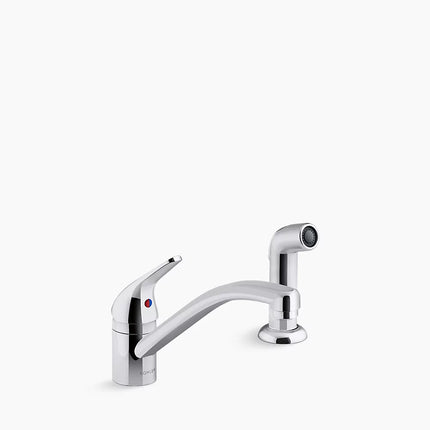 Kohler Jolt Single-handle kitchen sink faucet with side sprayer K-30614-CP - Plumbing Market