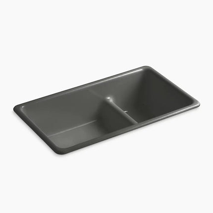 Kohler Iron/Tones Smart Divide 33" top-/undermount double-bowl kitchen sink K-6625-58 - Plumbing Market