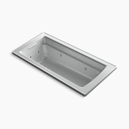 Kohler Archer 66" x 32" drop-in whirlpool bath with Bask heated surface K-1949-W1-95 - Plumbing Market