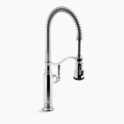 Kohler Tournant Semi-professional kitchen sink faucet with three-function sprayhead K-77515-CP - Plumbing Market