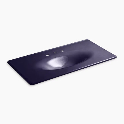 Kohler Iron/Impressions 43" Enameled cast iron vanity top with integrated oval sink K-3052-8-DGB - Plumbing Market