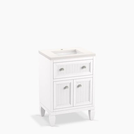 Kohler Hearthaven 24" bathroom vanity cabinet with sink and quartz top K-33535-ASB-0 - Plumbing Market