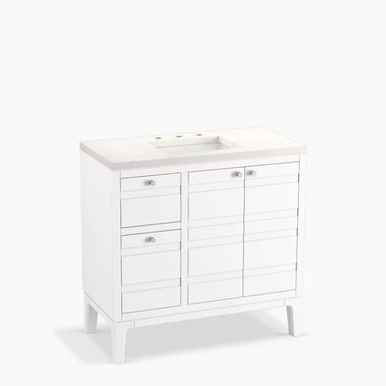Kohler Helst 36" bathroom vanity cabinet with sink and quartz top K-33526-ASB-0 - Plumbing Market